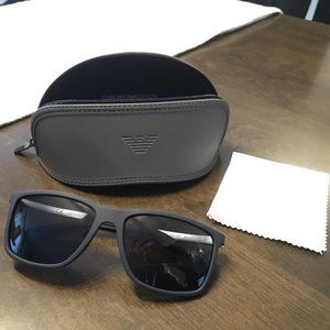 Men's Emporio Armani Navy Blue/Silver Sunglasses